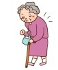 肩をすぼめて歩く　He shrugs his shoulder and walks